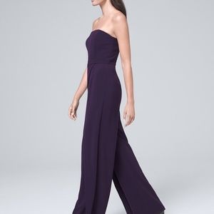WHBM CONVERTIBLE STRAPLESS SPLIT-LEG JUMPSUIT
